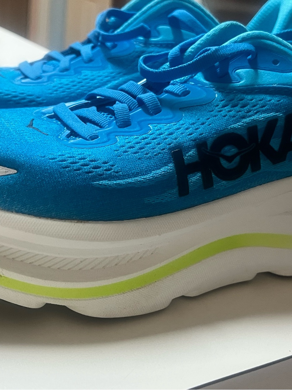 Hoka Kids Bright Blue Sneakers with Neon Accent
